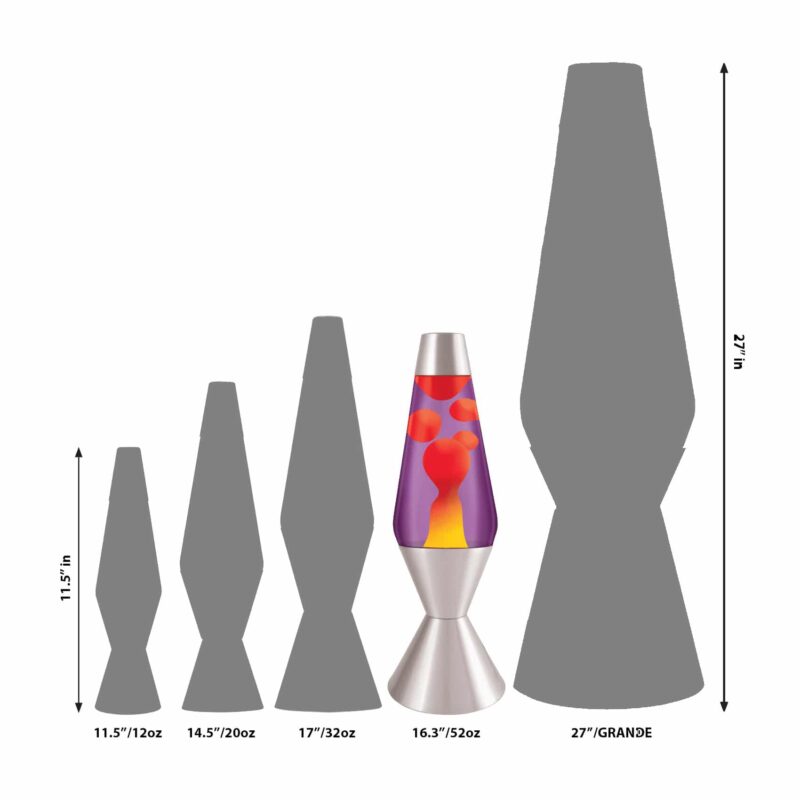 16.3″ LAVA Lamp – Yellow/Purple/Silver - US 2532