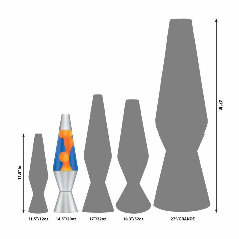 14.5” LAVA Lamp – Orange/Blue/Silver - US 6019