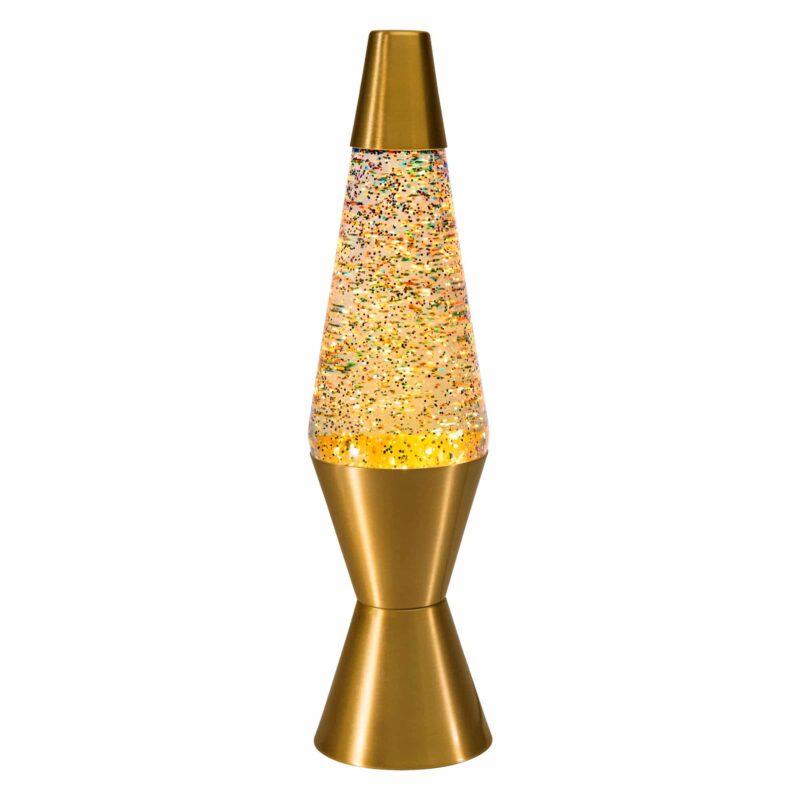 14.5″ LAVA Lamp Rainbow Glitter – Clear/Gold - US 2962