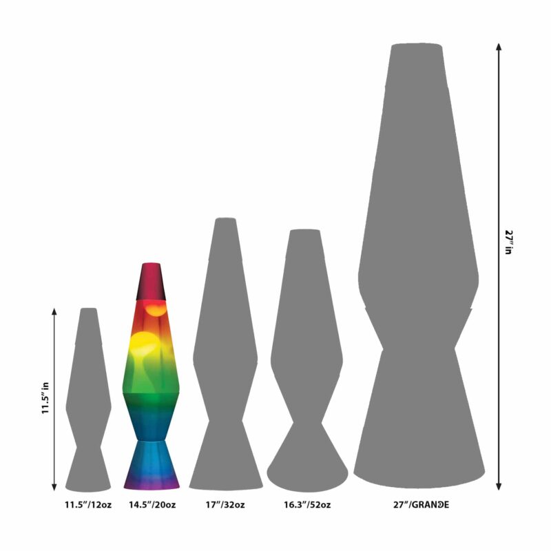 14.5” LAVA Lamp Rainbow – White/Clear/Tricolor - US 7340