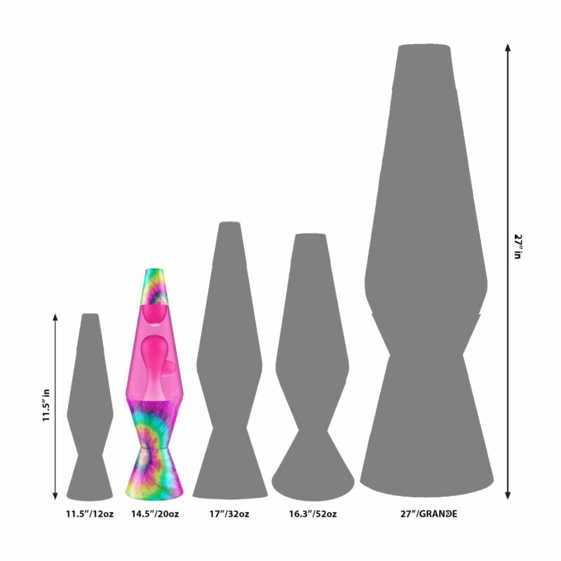 14.5″ LAVA Lamp – Tie Dye Pink Spiral - US 7895