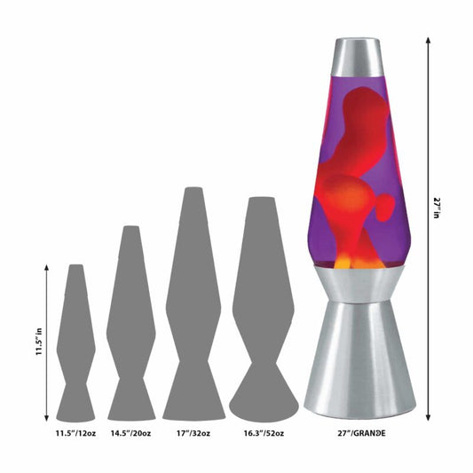 27″ LAVA Lamp Grande – Yellow/Purple/Silver - US 6380